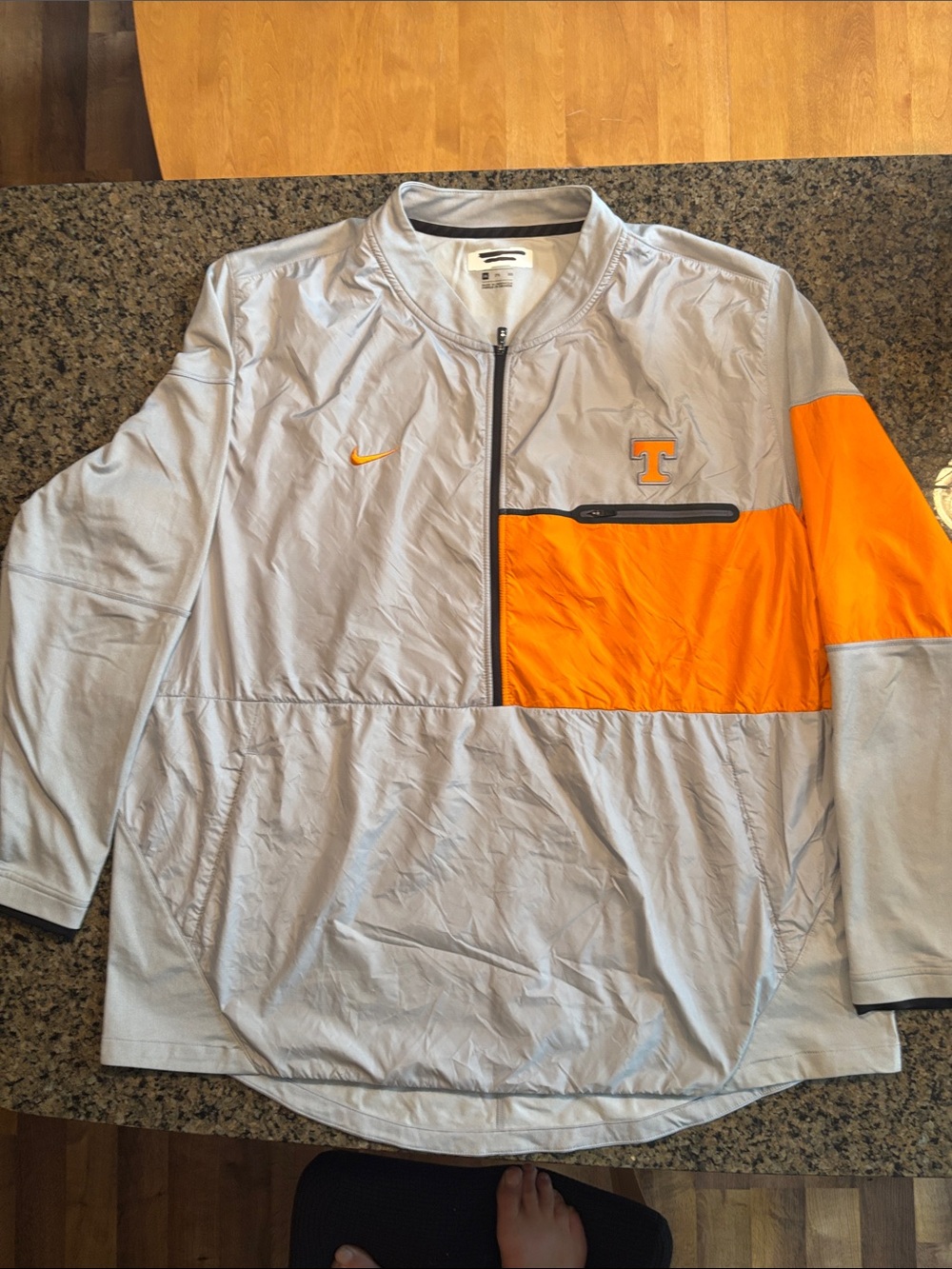 Nike Gray and Orange Tennessee Windbreaker Jacket